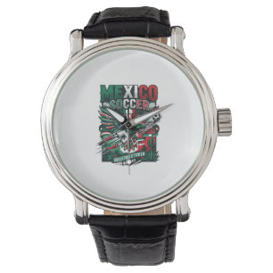Mexiko Fotboll Skelett Anfallare Nationer Premium Armbandsur