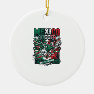 Mexiko Fotboll Skelett Anfallare Nationer Premium Julgransprydnad Keramik