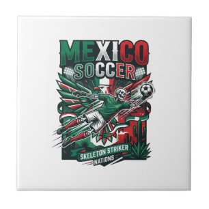 Mexiko Fotboll Skelett Anfallare Nationer Premium Kakelplatta