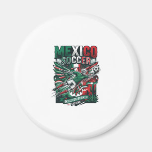 Mexiko Fotboll Skelett Anfallare Nationer Premium Magnet
