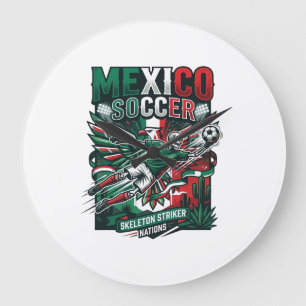 Mexiko Fotboll Skelett Anfallare Nationer Premium Stor Klocka