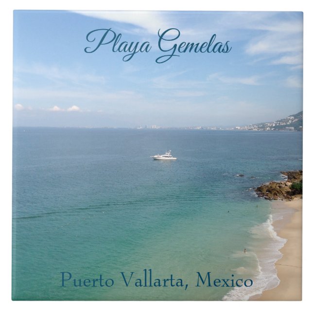 Mexiko-fotografi av Playa Gemelas Puerto Vallarta Kakelplatta (Framsidan)