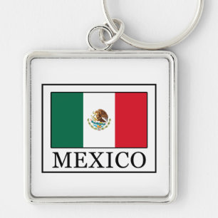 Mexiko Fyrkantig Silverfärgad Nyckelring