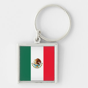 Mexiko Fyrkantig Silverfärgad Nyckelring