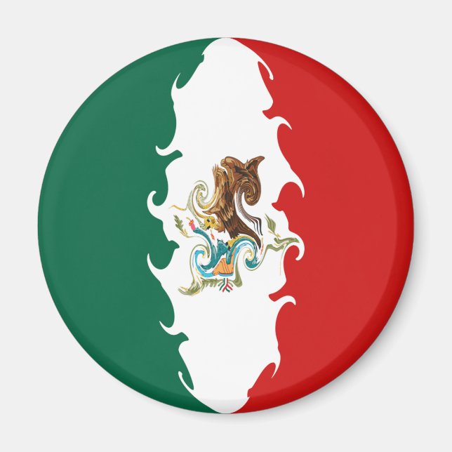 Mexiko Gnarly Flagga Magnet (Framsidan)