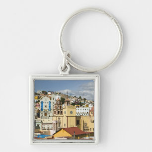 Mexiko, Guanajuato delstat, Guanajuato. Basilika Fyrkantig Silverfärgad Nyckelring
