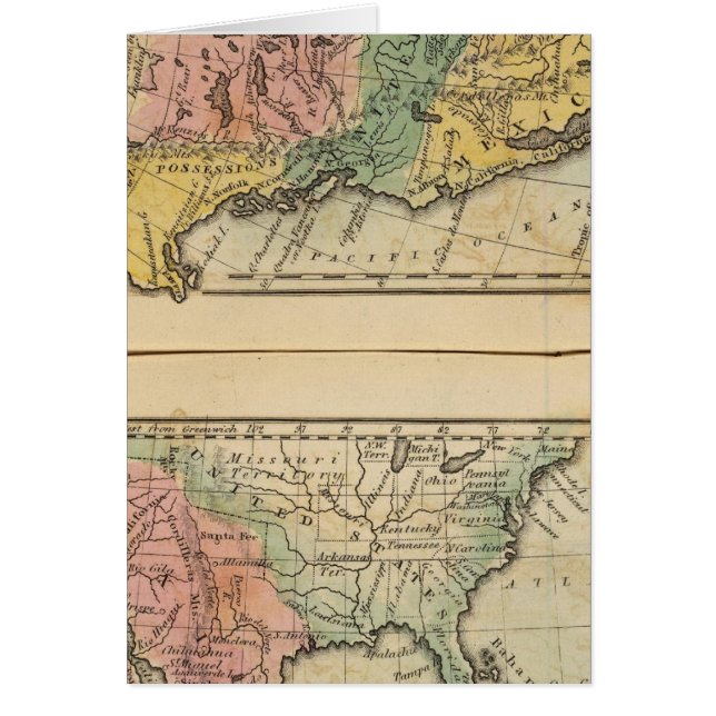 Mexiko, Guatemala, WI, Nordamerika Hälsningskort (Framsidan)