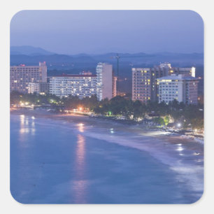 Mexiko, Guerrero, Ixtapa. Ixtapa Hotell längs Fyrkantigt Klistermärke