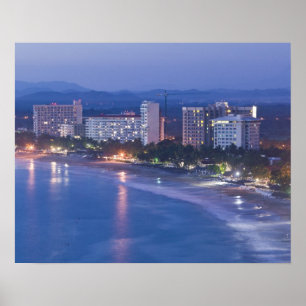 Mexiko, Guerrero, Ixtapa. Ixtapa Hotels längs Poster