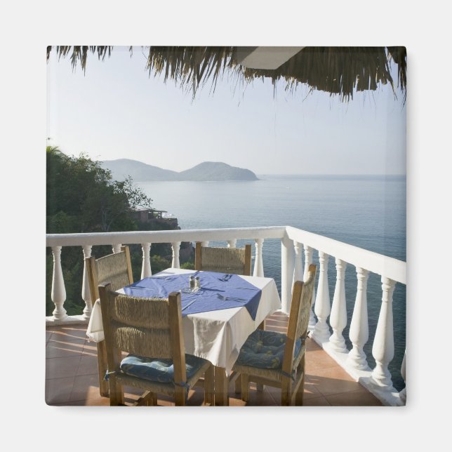 Mexiko, Guerrero, Zihuatanejo. Cafe Bord över Magnet (Framsidan)