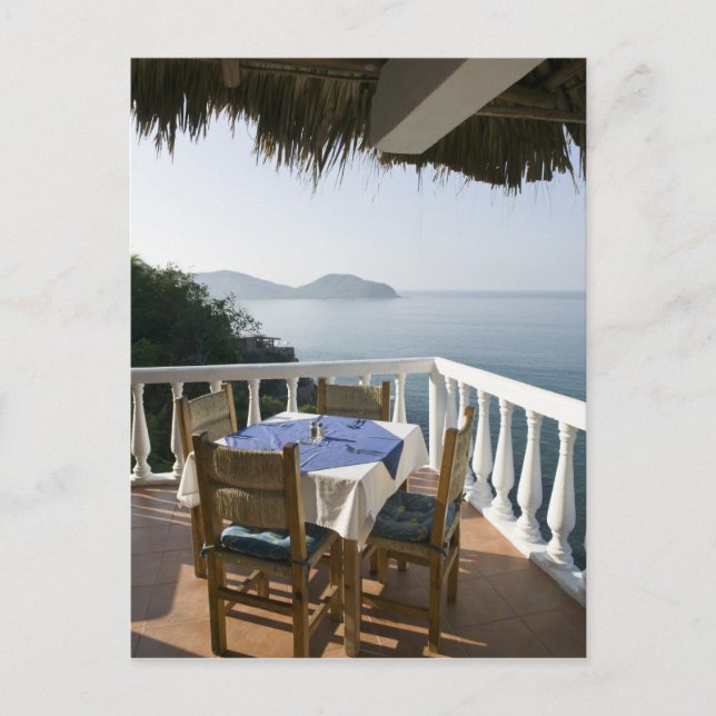 Mexiko, Guerrero, Zihuatanejo. Cafe Bord över Vykort (Framsida)