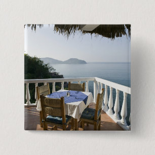 Mexiko, Guerrero, Zihuatanejo. Kaffebord över Knapp