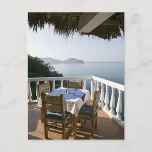 Mexiko, Guerrero, Zihuatanejo. Kaffebord över Vykort