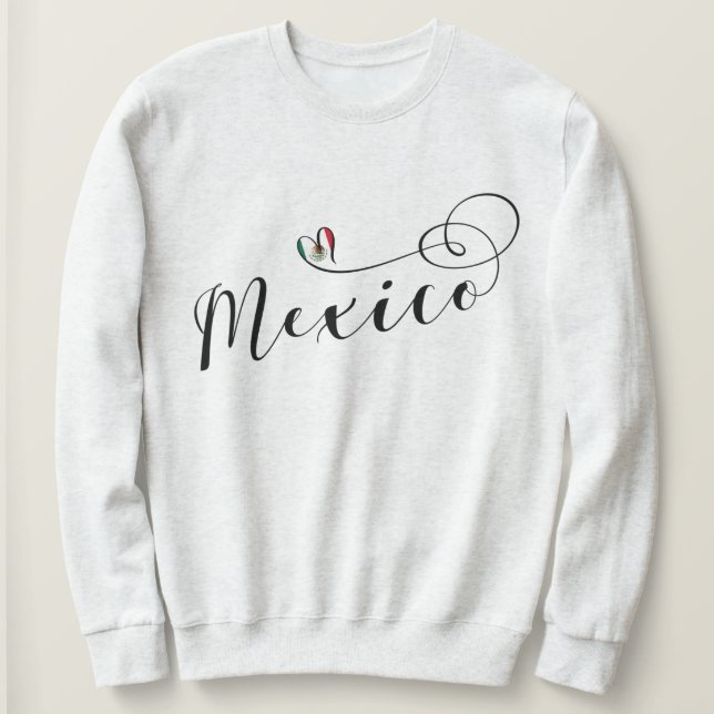 Mexiko Heart Flagga, Mexiko icanos T Shirt (Design framsida)