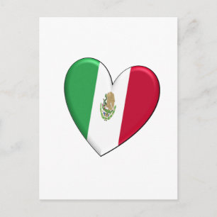 Mexiko Heart Flagga-vykort Vykort