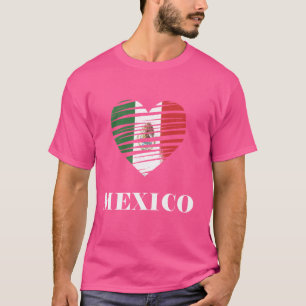 Mexiko Heart Mexican Flagga Roots Español Proud T Shirt