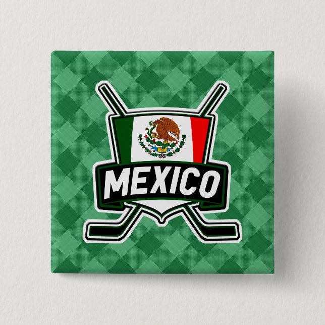 Mexiko Ice Hockey Flagga Badge Hockey Pin Knapp (Framsida)