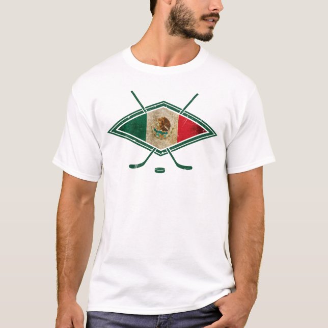 Mexiko Ice Hockey Logotyp Tee Shirt (Framsida)