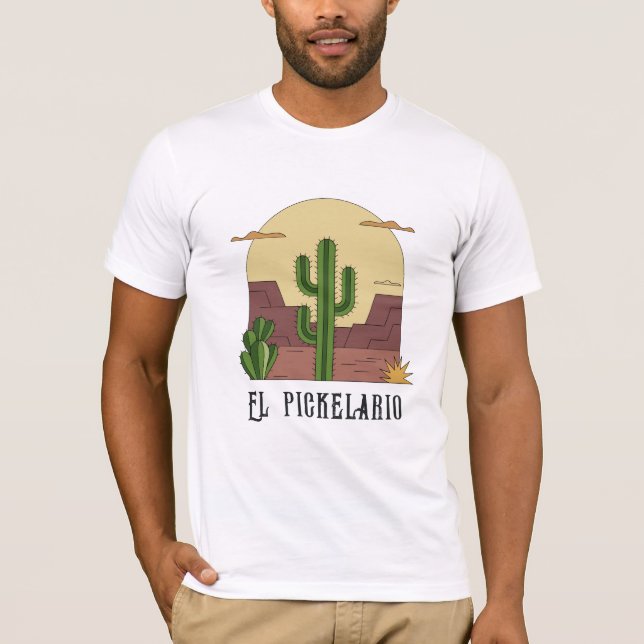 Mexiko inspirerade till brev, Desert cactus roligt T Shirt (Framsida)