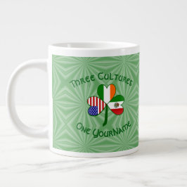 Mexiko Ireland USA Shamrock Flagga Jumbo Mugg