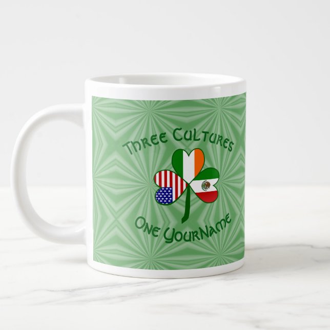 Mexiko Ireland USA Shamrock Flagga Jumbo Mugg (Vänster)
