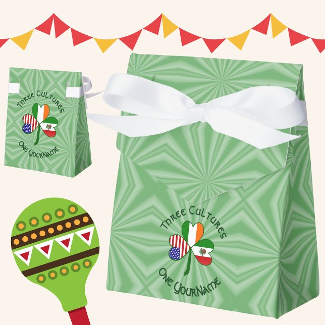 Mexiko Irland USA Shamrock Flagga Presentaskar (Skapare uppladdad)