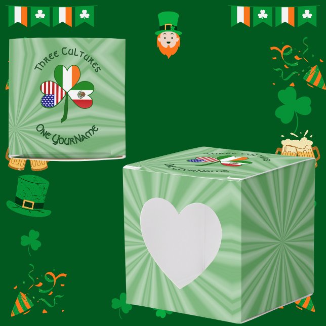 Mexiko Irland USA Shamrock Flagga Presentaskar (Skapare uppladdad)