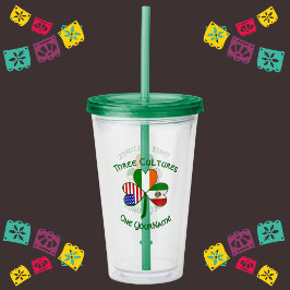 Mexiko Irland USA Shamrock Flagga Take Away Mugg