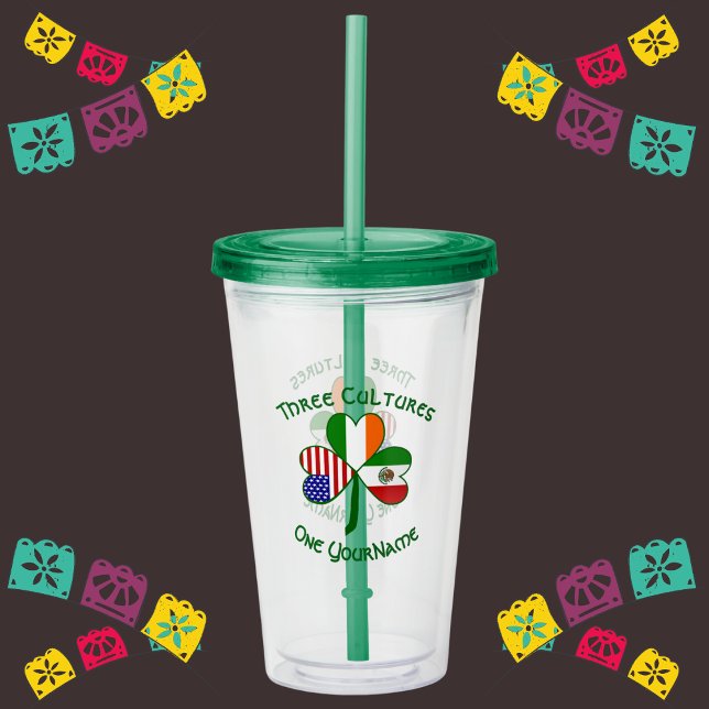 Mexiko Irland USA Shamrock Flagga Take Away Mugg (Skapare uppladdad)