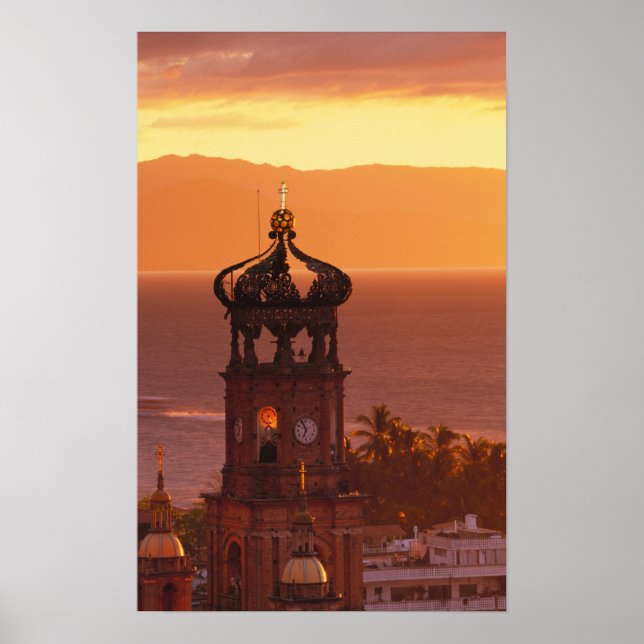 Mexiko, Jalisco, Puerto Vallarta. Kyrktorn Poster (Framsidan)
