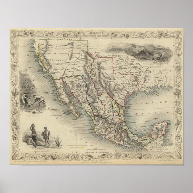 Mexiko, Kalifornien och Texas Poster (Framsidan)