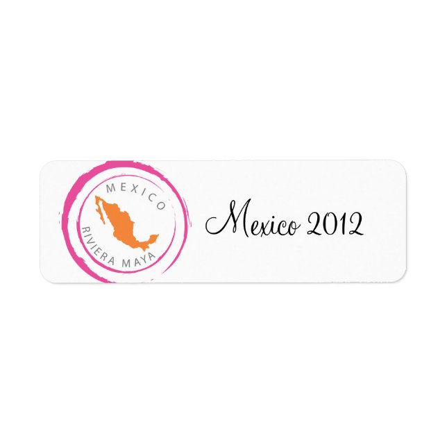 Mexiko Karta och anpassa din text Returadress Etikett (Framsidan)
