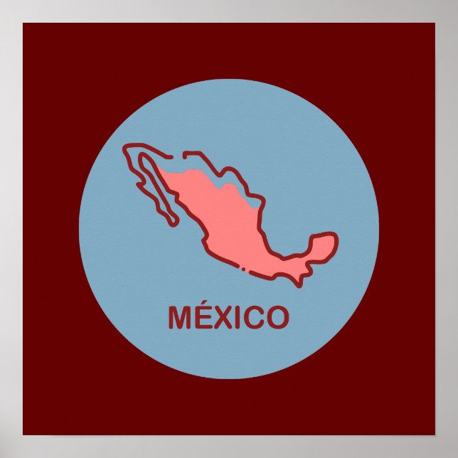 Mexiko Karta Poster (Framsidan)