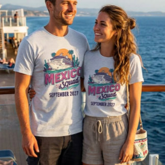 Mexiko Kryssning Besättningens Ombordstigning Tull T Shirt