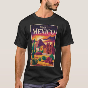 Mexiko Kultur Illustration Resa Konst Vintage T Shirt