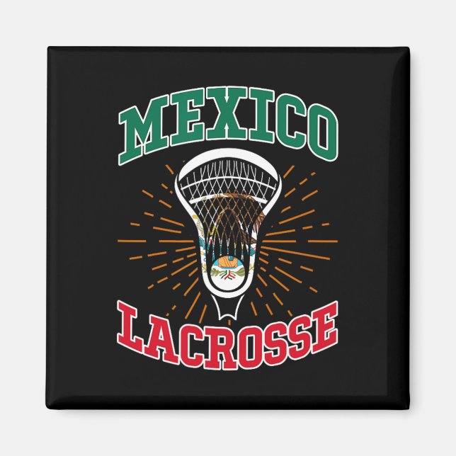 Mexiko Lacrosse Mexican Lax Player Lacrosse Team Magnet (Framsidan)