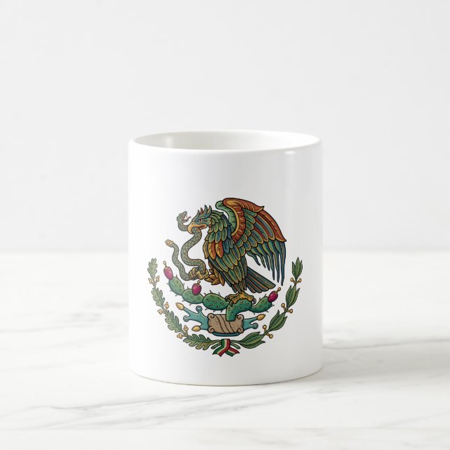 Mexiko land coat of arms symbol emblem flagga kaffemugg (Center)
