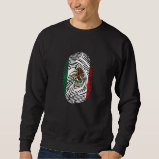 Mexiko Land Flag Fingeravtryck DNA Lång Ärmad Tröja