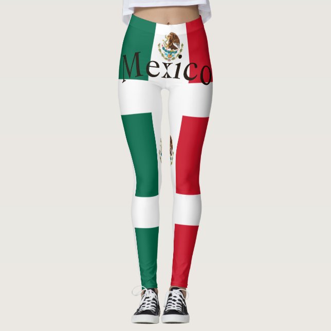 Mexiko Landsflagga Thunder_Cove Leggings (Framsida)