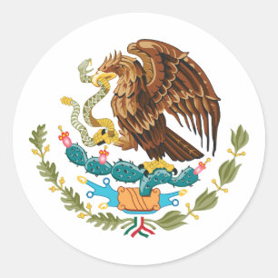 Mexiko landskapsvapen symbol emblem fÅgel Runt Klistermärke