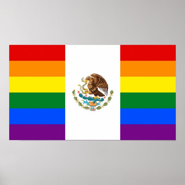 Mexiko LGBT Gay pride Rainbow Flagga Poster (Framsidan)