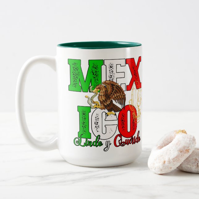 Mexiko Lindo y Querido Två-Tonad Mugg (Med munk)