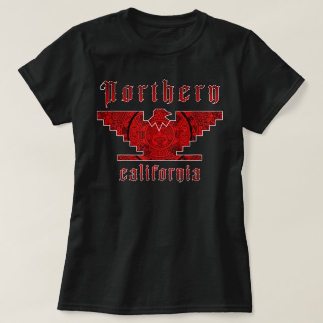 Mexiko Manar Huelga Bird Flagga Norther California T Shirt (Design framsida)