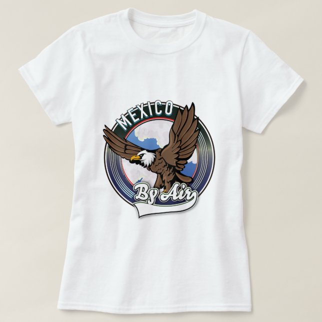 Mexiko med flygresor patch. t shirt (Design framsida)