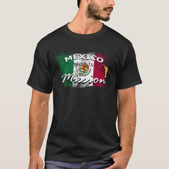 Mexiko Merida Mormon LDS-mission missionär T Shirt (Framsida)