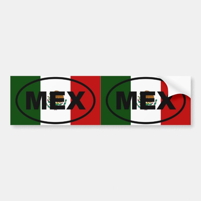 Mexiko - MEX - Euro stil Bildekal (Framsidan)
