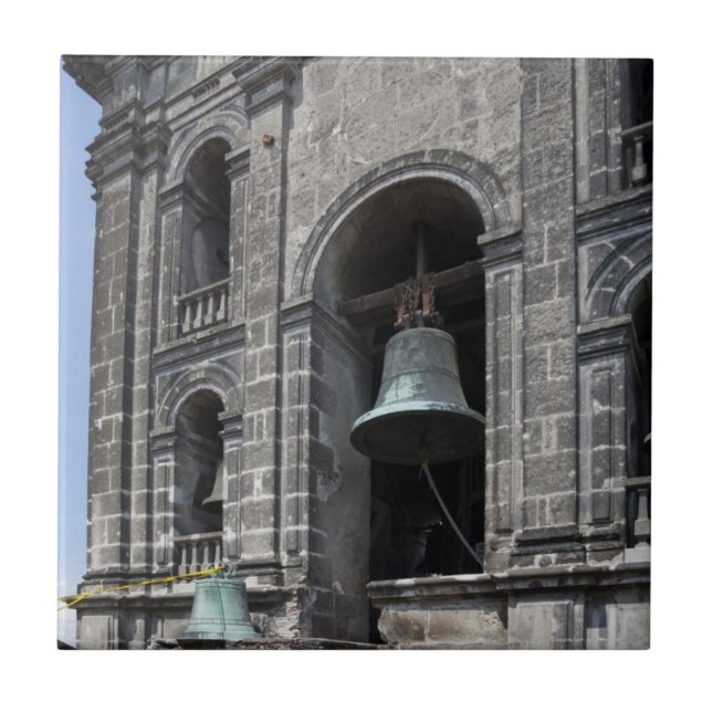 Mexiko, Mexico City, Zocalo. Klocktornen Kakelplatta (Framsidan)