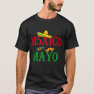 Mexiko Mexikansk 5 De Mayo Taco Sombrero Mustache  T Shirt
