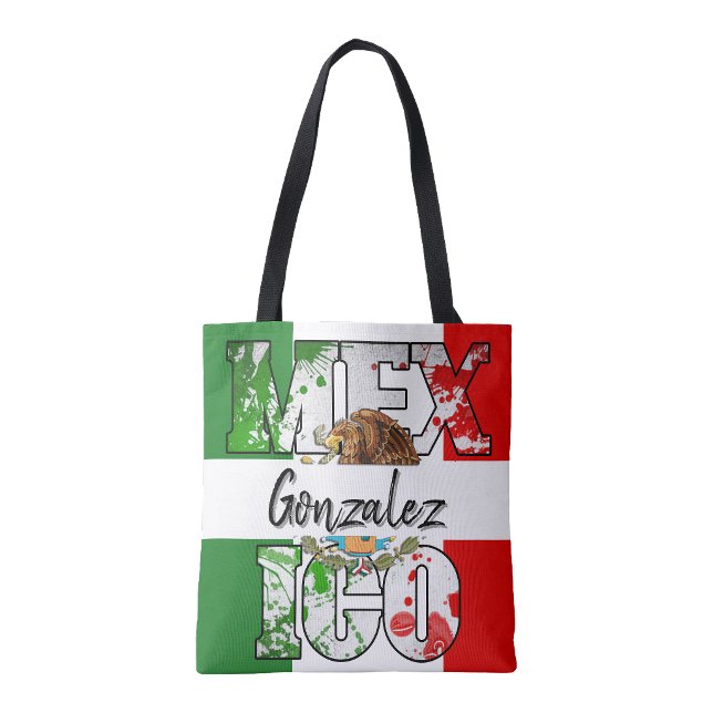 Mexiko Mexikansk flagga Inköpsväska Tygkasse (Mexico Mexican flag Eagle Emblem Shopping tote bag )