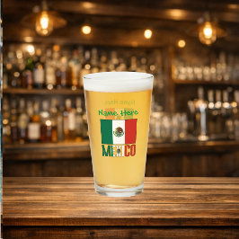 Mexiko Mexikansk Flagga Personlig Grön Namn Dryck Glaskopp